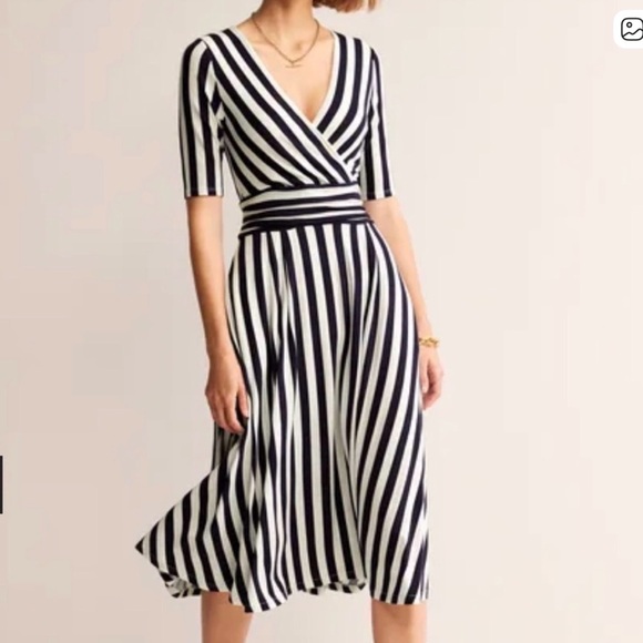 Boden Dresses & Skirts - Boden navy white striped short sleeve maxi dress 14L nautical preppy coastal